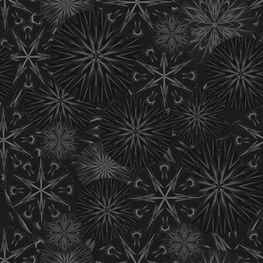 ✨ Stars on Black Mandala Geometric Pattern