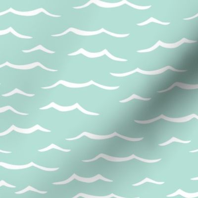 Ocean ripples mint, medium scale