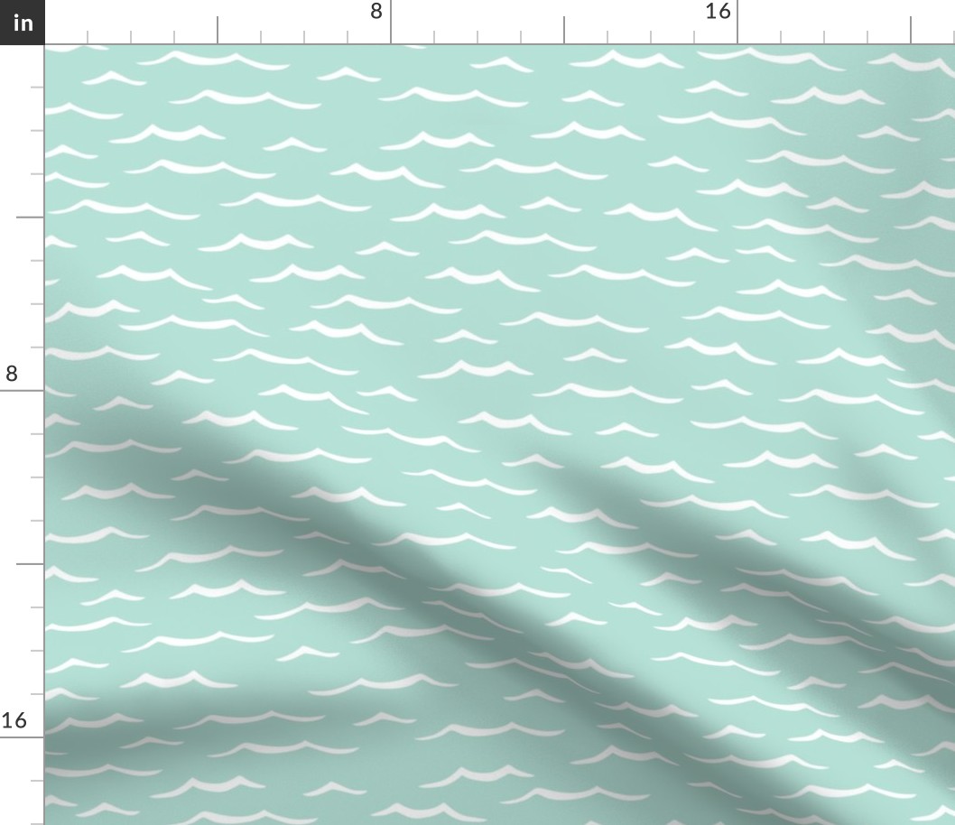 Ocean ripples mint, medium scale