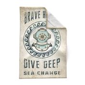 BRAVE Hearts Dive Deep Tea Towel