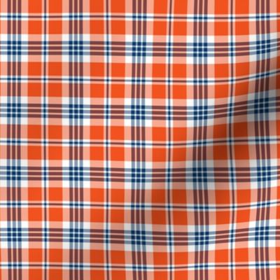 Bright Blue and Orange Plaid - Small