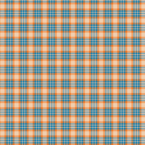 Small Orange and Bright Blue Plaid