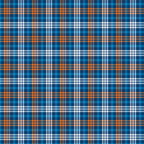 Blue White and Orange Plaid