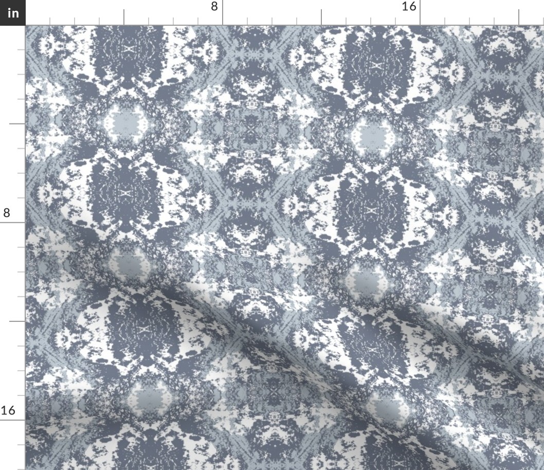 Slate grey vintage distressed lace Wallpaper