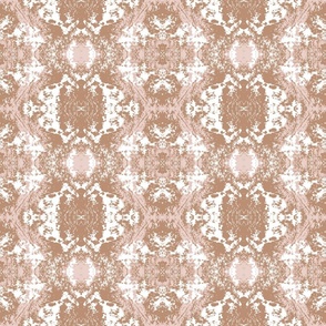 Sienna brown vintage distressed lace Wallpaper