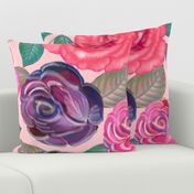 Watercolor Roses and Mix Flower Bouquet Pattern