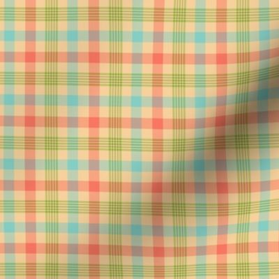 Small Spring Plaid - Pastel Pink, Green, Blue and Cream 