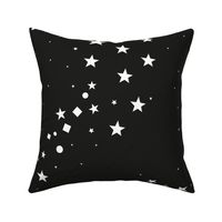 Hand Drawn Doodle Stars and Square, Dots Geometric Active Wear Decorative Pattern