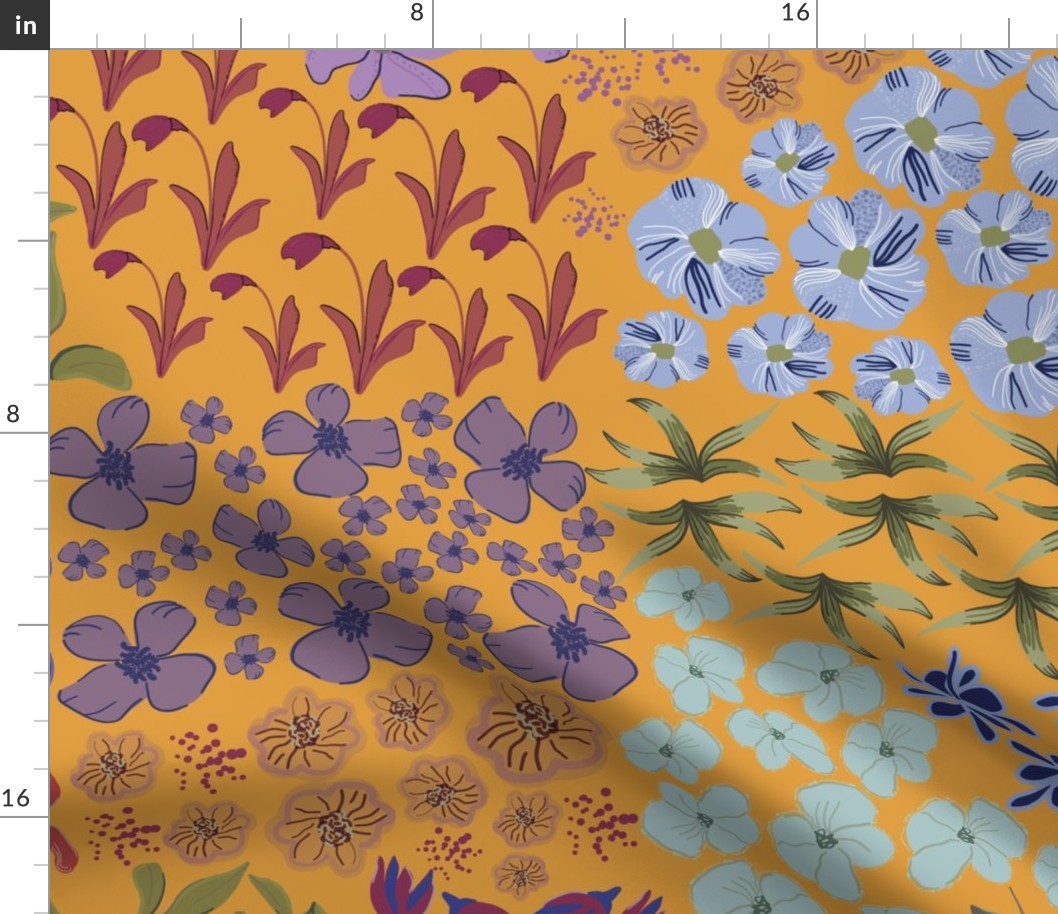 Hand Drawn Artistic Simple Flowers Pattern