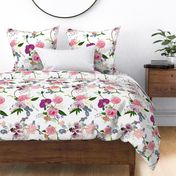 Orchid Succulent and Roses Floral Pattern