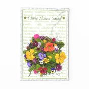 Edible Flower Salad Tea Towel