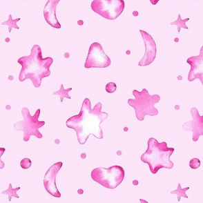 Watercolor abstract stars (pink)