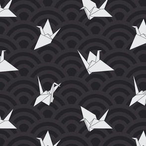 Origami Cranes over Water