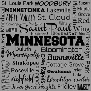 Minnesota cities, gray