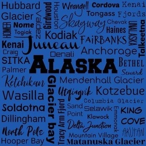 Alaska cities, blue