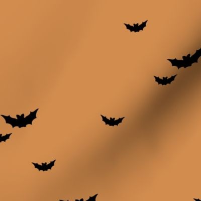 Little bats in the sky halloween fall autumn design kids neutral nursery design burnt orange