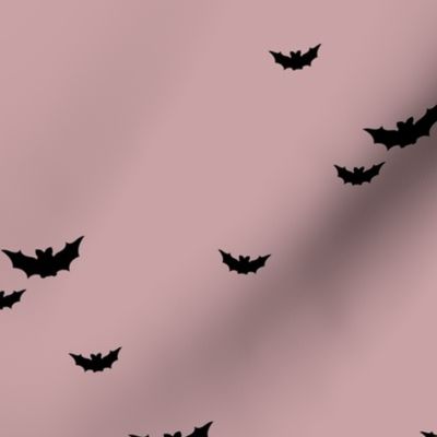 Little bats in the sky halloween fall autumn design kids neutral nursery design mauve pink purple black