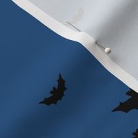 Little bats in the sky halloween fall autumn design kids neutral nursery design navy blue