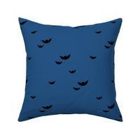 Little bats in the sky halloween fall autumn design kids neutral nursery design navy blue