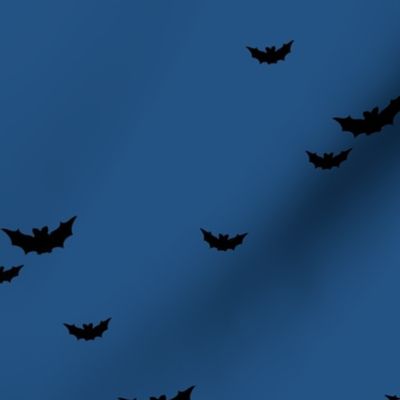 Little bats in the sky halloween fall autumn design kids neutral nursery design navy blue