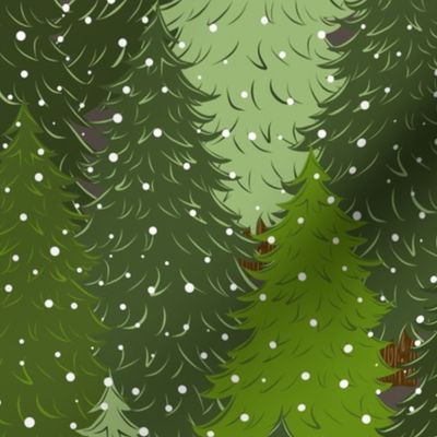 First Snowfall Forest Large Scale