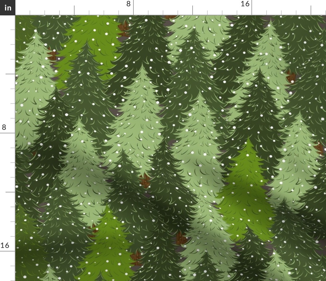 First Snowfall Forest Large Scale
