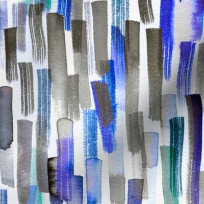 Colorful brushstrokes abstract painting Electric Blue