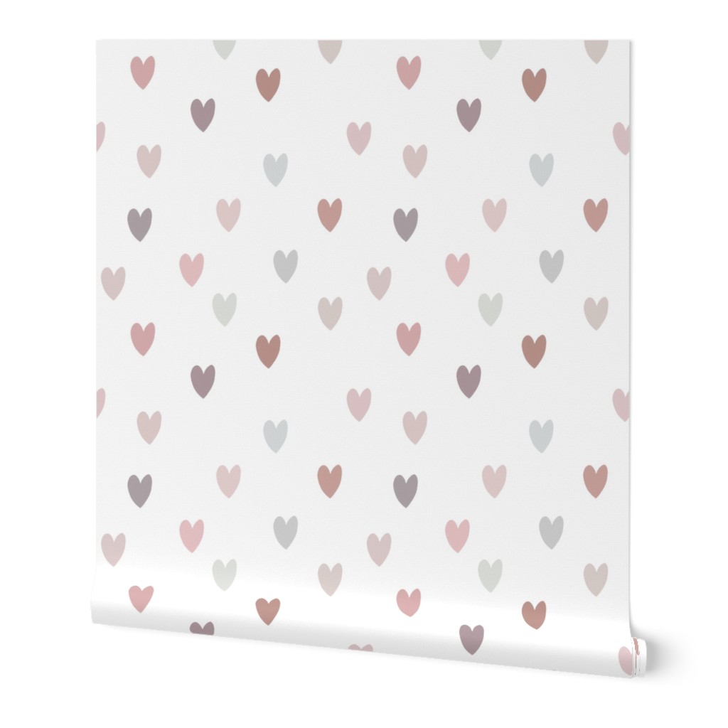 Pink Neutral Colored Hearts