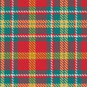 Bordered X Plaid in Christmas Red Green and Golds