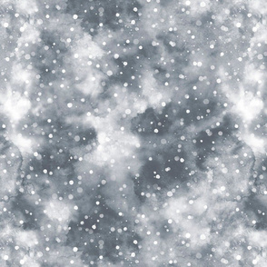 Winter Snow Dots Grey