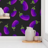 Purple eggplant on a dark background