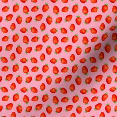 strawberry pattern on a pink background