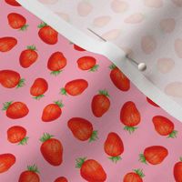 strawberry pattern on a pink background