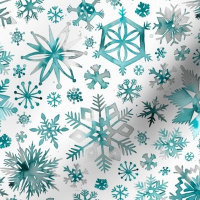 Snowflakes Light Aqua