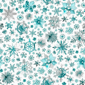 Snowflakes Light Aqua