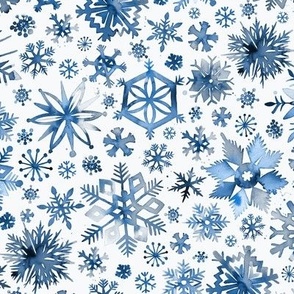 Snowflakes stars Blue