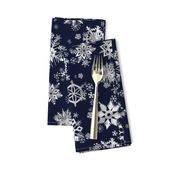 Snowflakes navy Winter Wonderland Gray Relaxing Classic