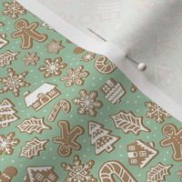 Gingerbread Cookies on Light Green - Small Scale