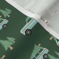 Holiday Trucks with Trees - Dark Green, Medium Scale