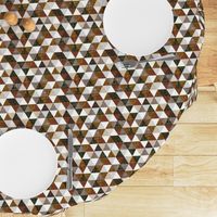 1" cinnamon + mocha linen triangles // mocha, cedar, 13-2, 12-16, 19-16, olive green, cinnamon