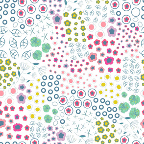 Minute details colorful ditsy flowers pattern