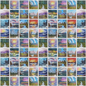Scenic America Stamps 8x8
