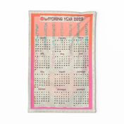 Witching Year Calendar 2023 pink Tea Towel