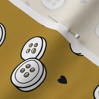 Tiny buttons -on Dark yellow