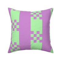 JP25 - Large - Art Deco Checked Stripes in Lilac and Limey Mint