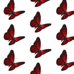Red and Black Butterfly Half Drop