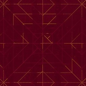 Geometric Lines-maroon and gold