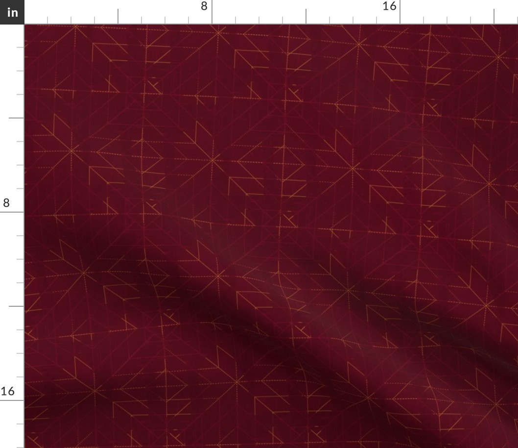 Geometric Lines-maroon and gold