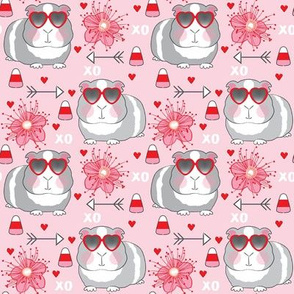 medium valentine guinea pigs on soft pink