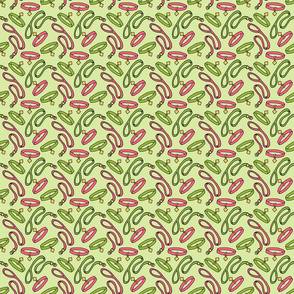 Leash and Collar Pattern in Pink and Green